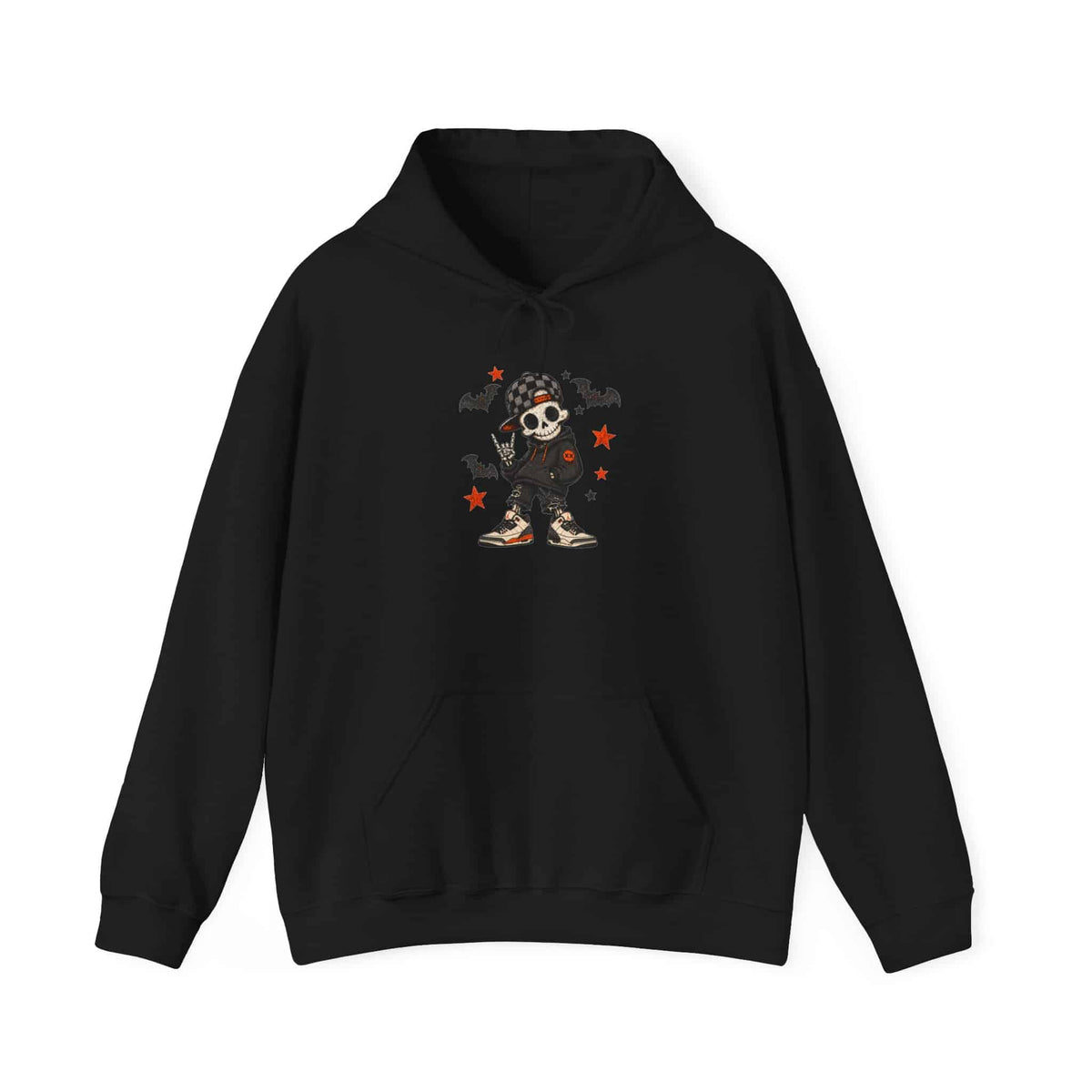 Boy Skeleton Halloween Hooded Sweatshirt - S, Black image