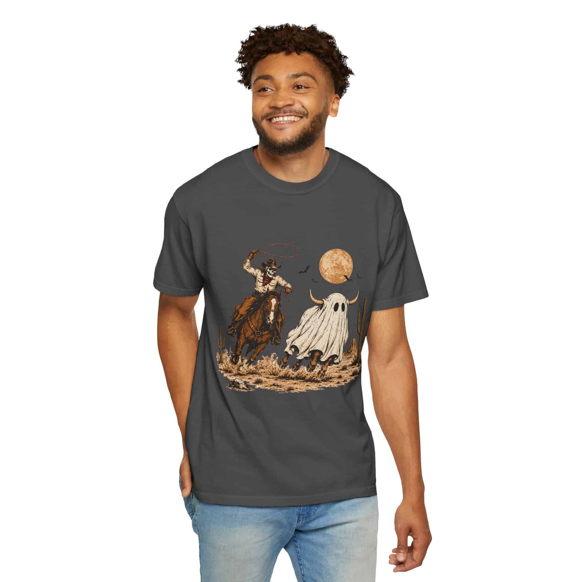 Halloween Basketball Skeleton Unisex Garment-Dyed T-shirt image 132