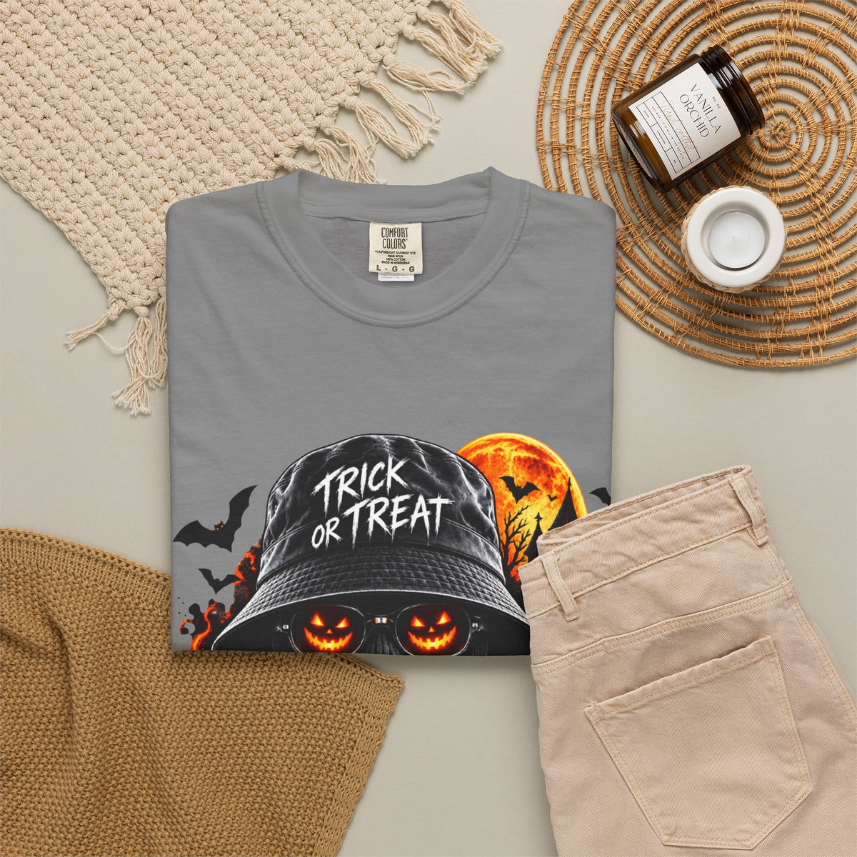 Spooky Streetwear Masked Unisex Garment-Dyed T-shirt image 57