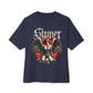 Sinner’s Flame Unisex Oversized Boxy Tee - Navy, S image