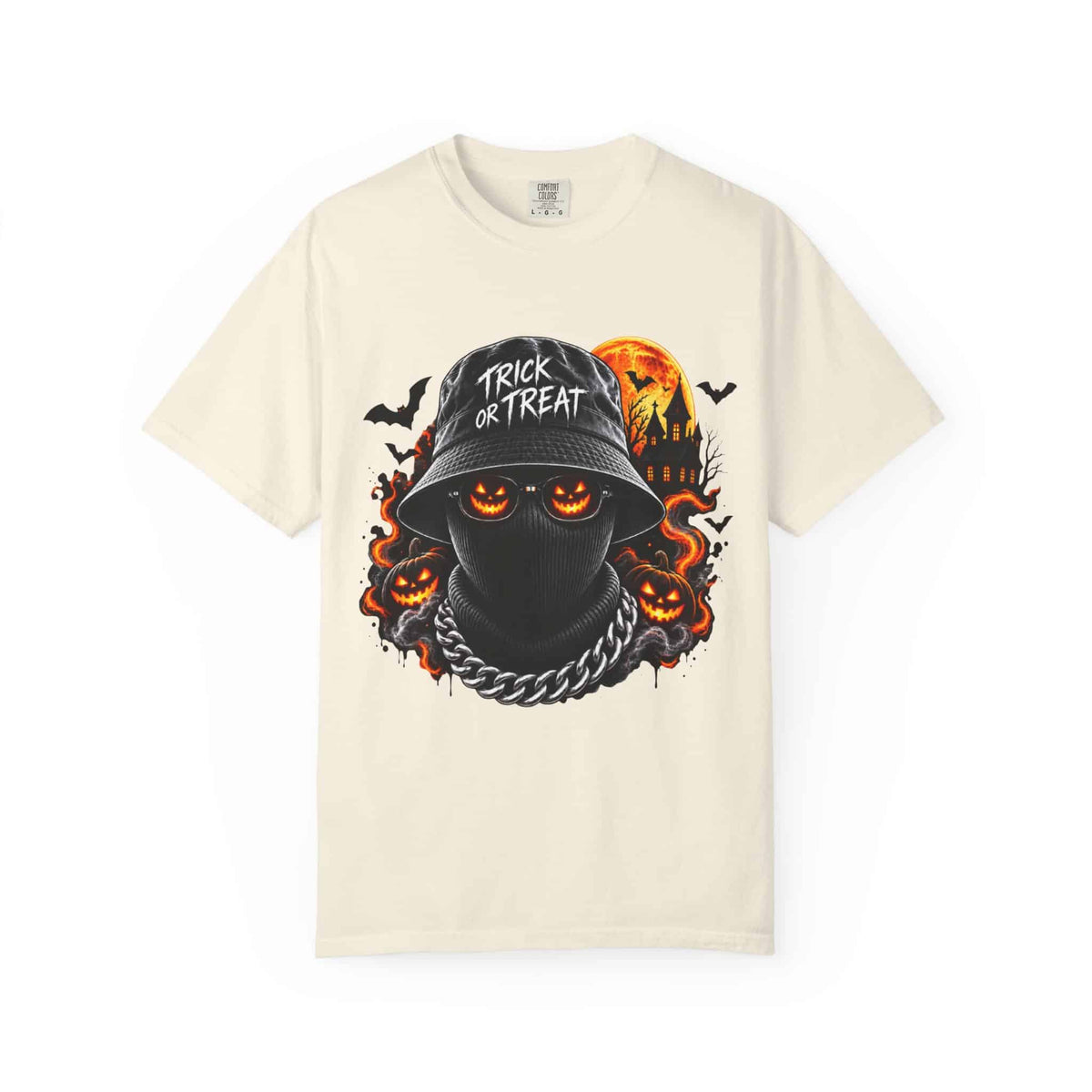 Spooky Streetwear Masked Unisex Garment-Dyed T-shirt image 12