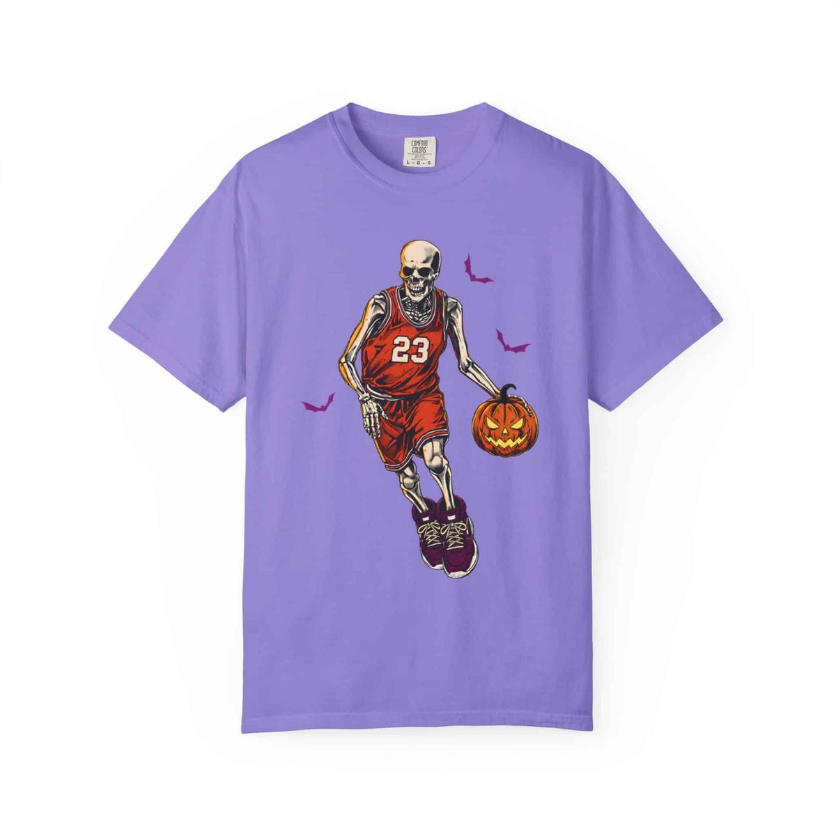 Halloween Basketball Unisex Garment-Dyed T-shirt image