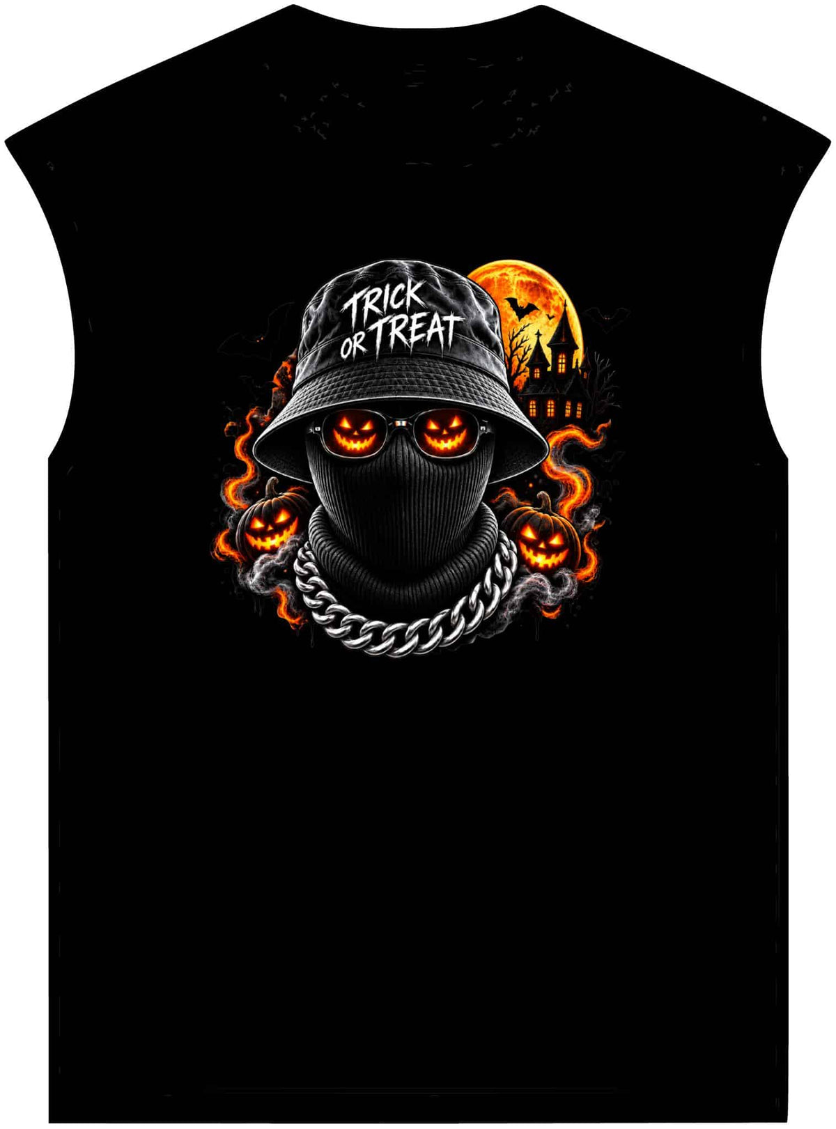 Spooky Streetwear Masked Unisex Garment-Dyed Muscle Tee image