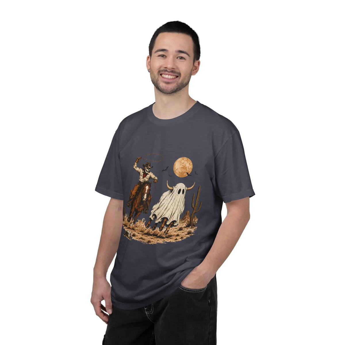 Halloween Basketball Skeleton Unisex Garment-Dyed T-shirt image 140