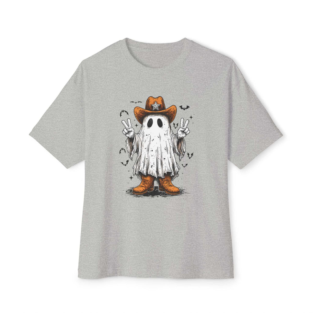 Howdy Ghost Unisex Oversized Boxy Tee - Athletic Heather, 2XL image