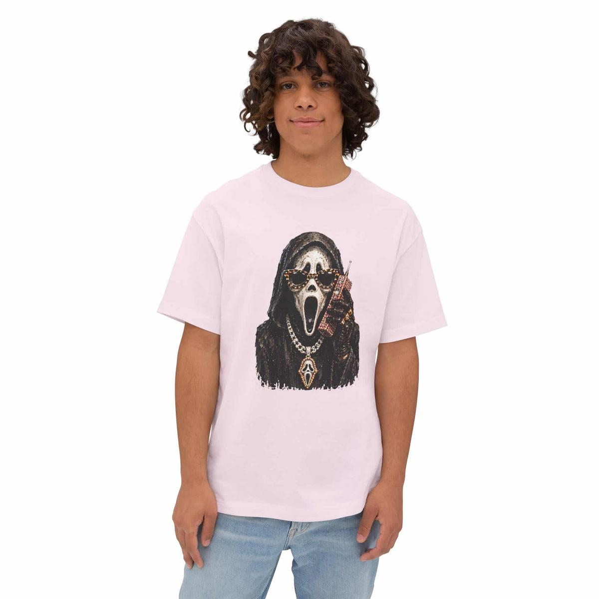 Halloween Ghostface Unisex Oversized Boxy Tee image 4