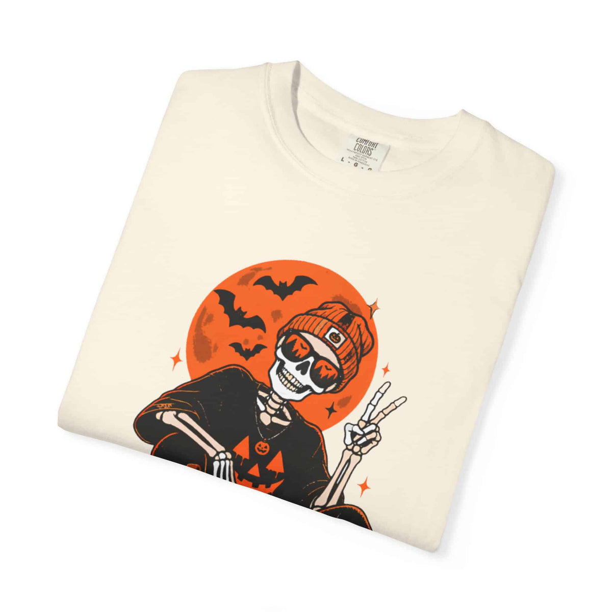 Retro Skater Skeleton Halloween Unisex Garment-Dyed T-shirt image 14