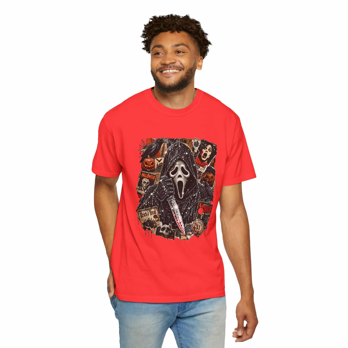 Halloween Horror Unisex Garment-Dyed T-shirt image 98