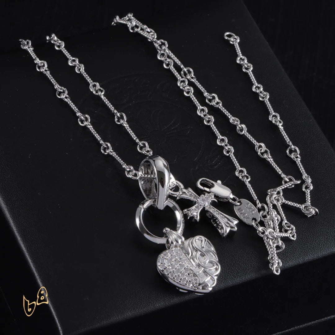 CH Heart And Cross Pendant Necklace - CH0022 image 3