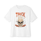 TRICK OR DIE Unisex Oversized Boxy Tee - White, L image