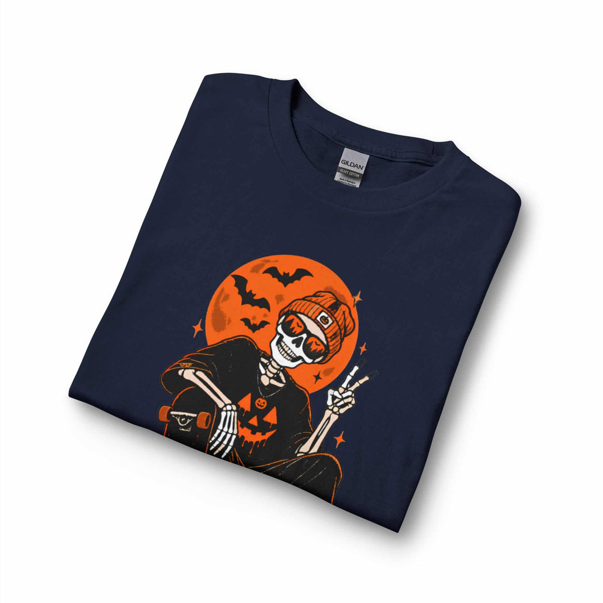 Retro Skater Skeleton Halloween Long Sleeve T-Shirt image 22