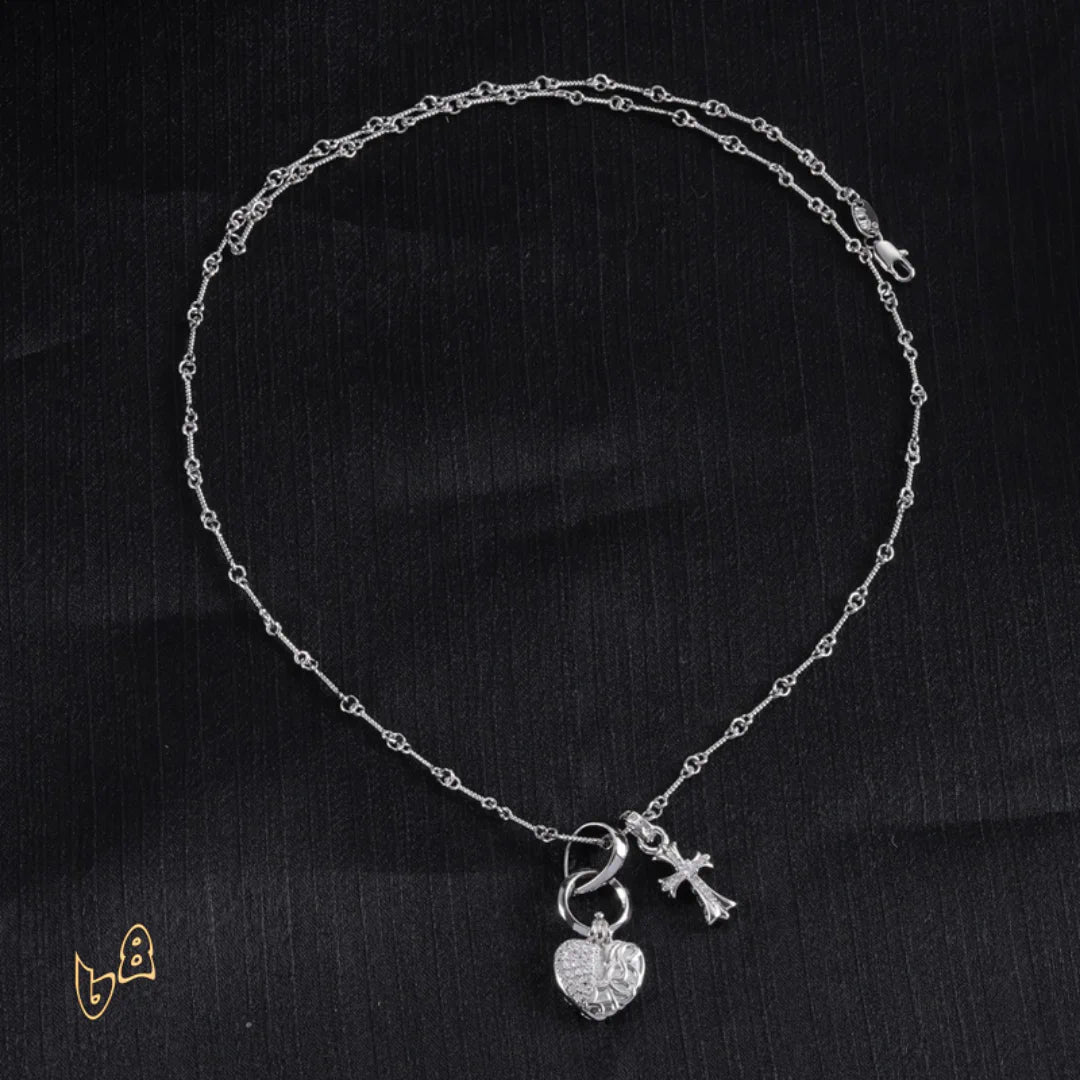 CH Heart And Cross Pendant Necklace - CH0022 image 5