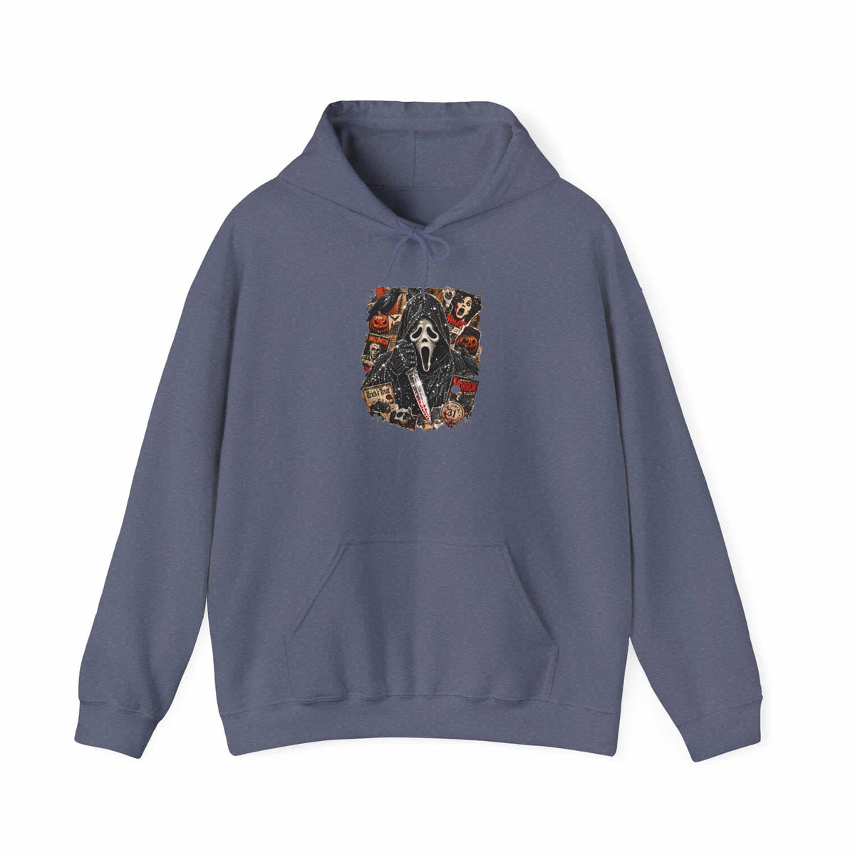 Halloween Horror Hooded Sweatshirt - M, Heather Navy image