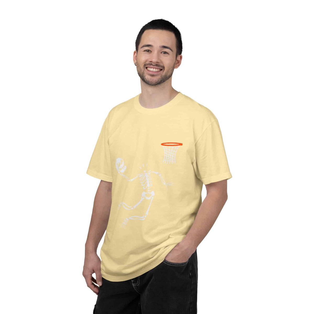 Halloween Basketball Skeleton Unisex Garment-Dyed T-shirt image 36