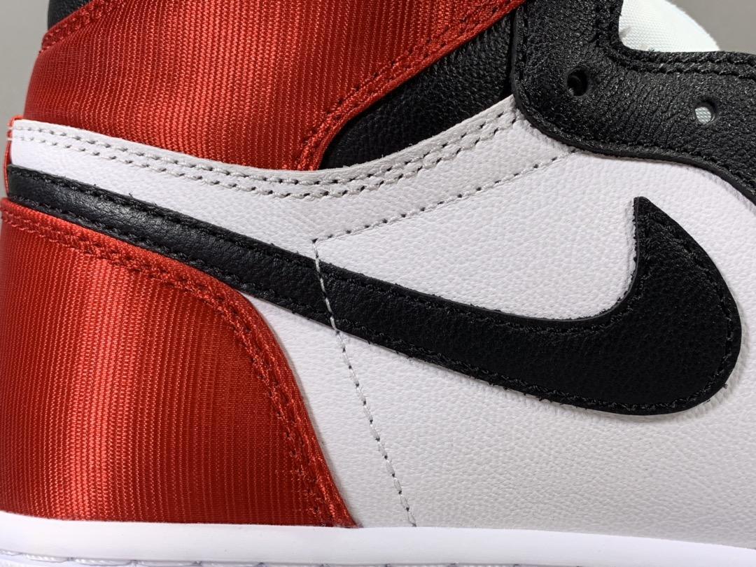 AJ 1 Retro High Satin Black Toe Shoes Sneakers - nk0000079 image 8