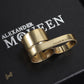 McQueen Double Logo-Engraved Antiqued Ring - MCQ0013 image 0