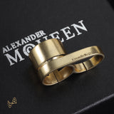 McQueen Double Logo-Engraved Antiqued Ring - MCQ0013 image 0
