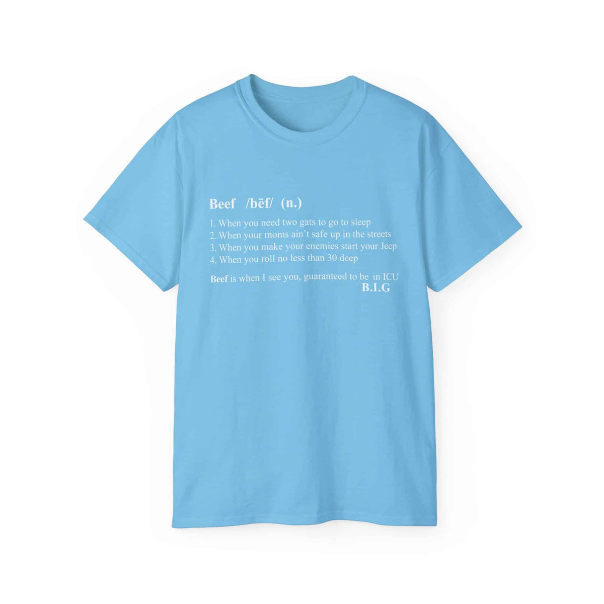 Beef Definition T-Shirt - XL, Sky image