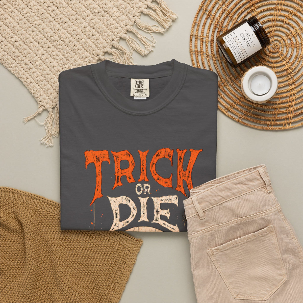 TRICK OR DIE Unisex Garment-Dyed T-shirt image 123