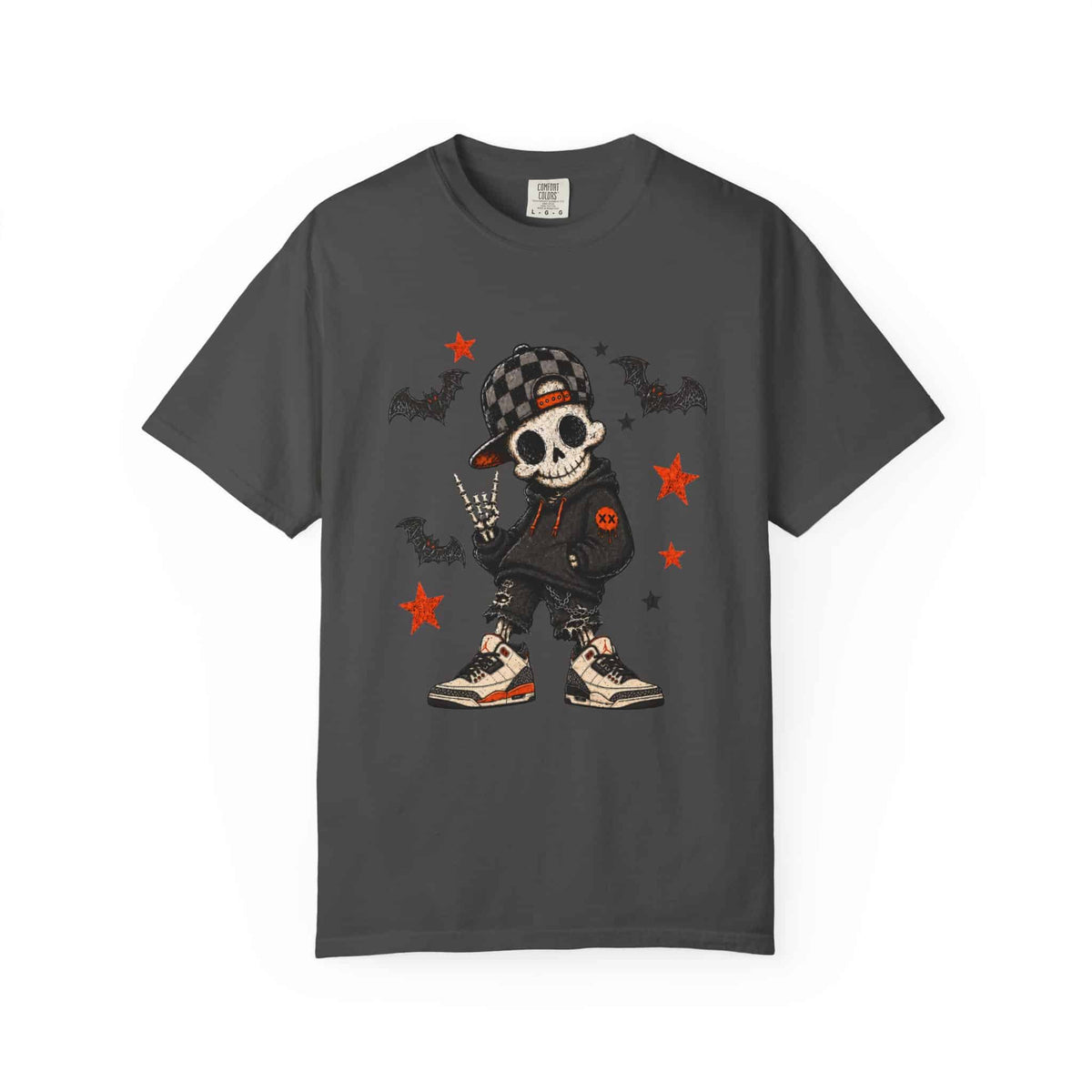 Boy Skeleton Halloween Unisex Garment-Dyed T-shirt image