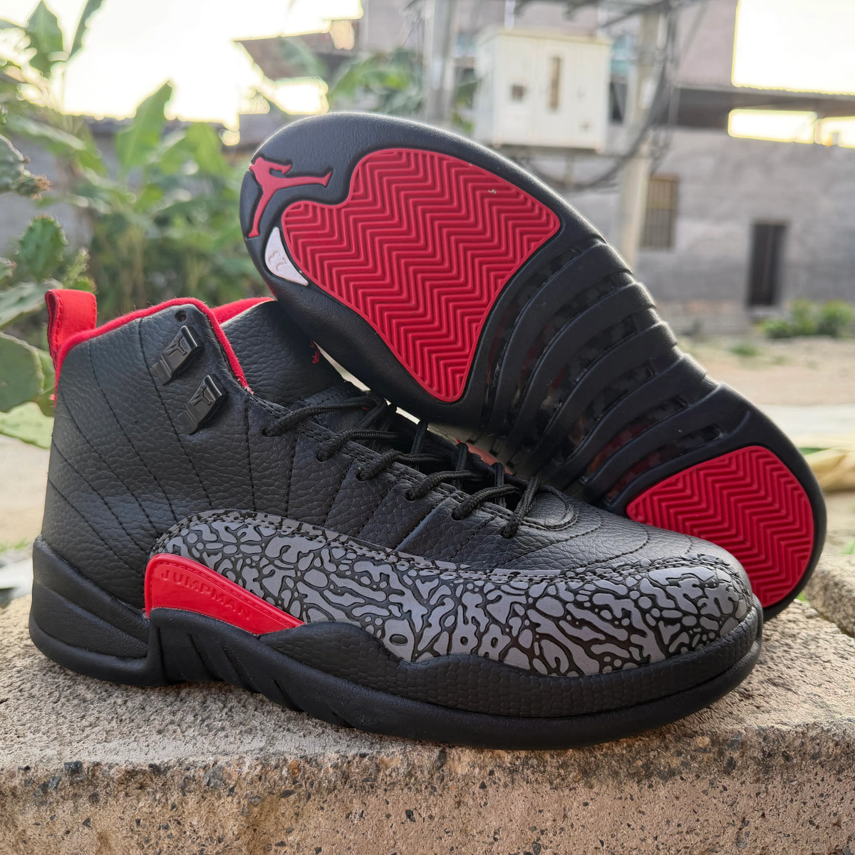 AJ 12 "Elephant Print" Bred Concept Shoes Sneakers - nk0005318 image 3