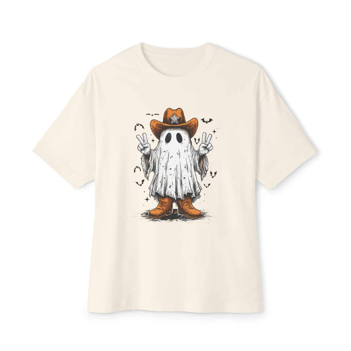 Howdy Ghost Unisex Oversized Boxy Tee - Natural, 3XL image