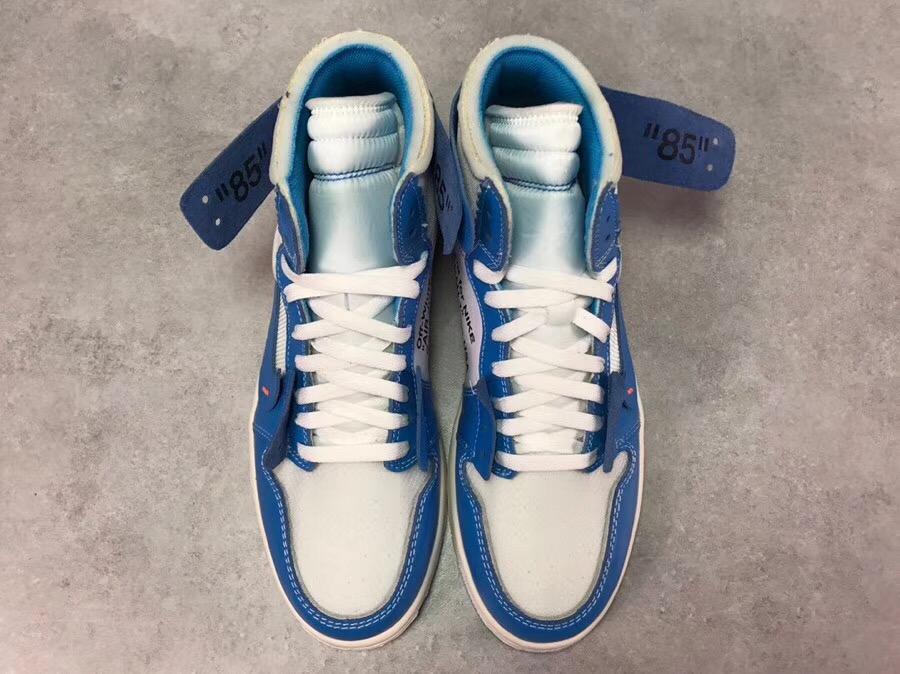OW x AJ 1 High OG UNC Shoes Sneakers – nk0000009 image 8