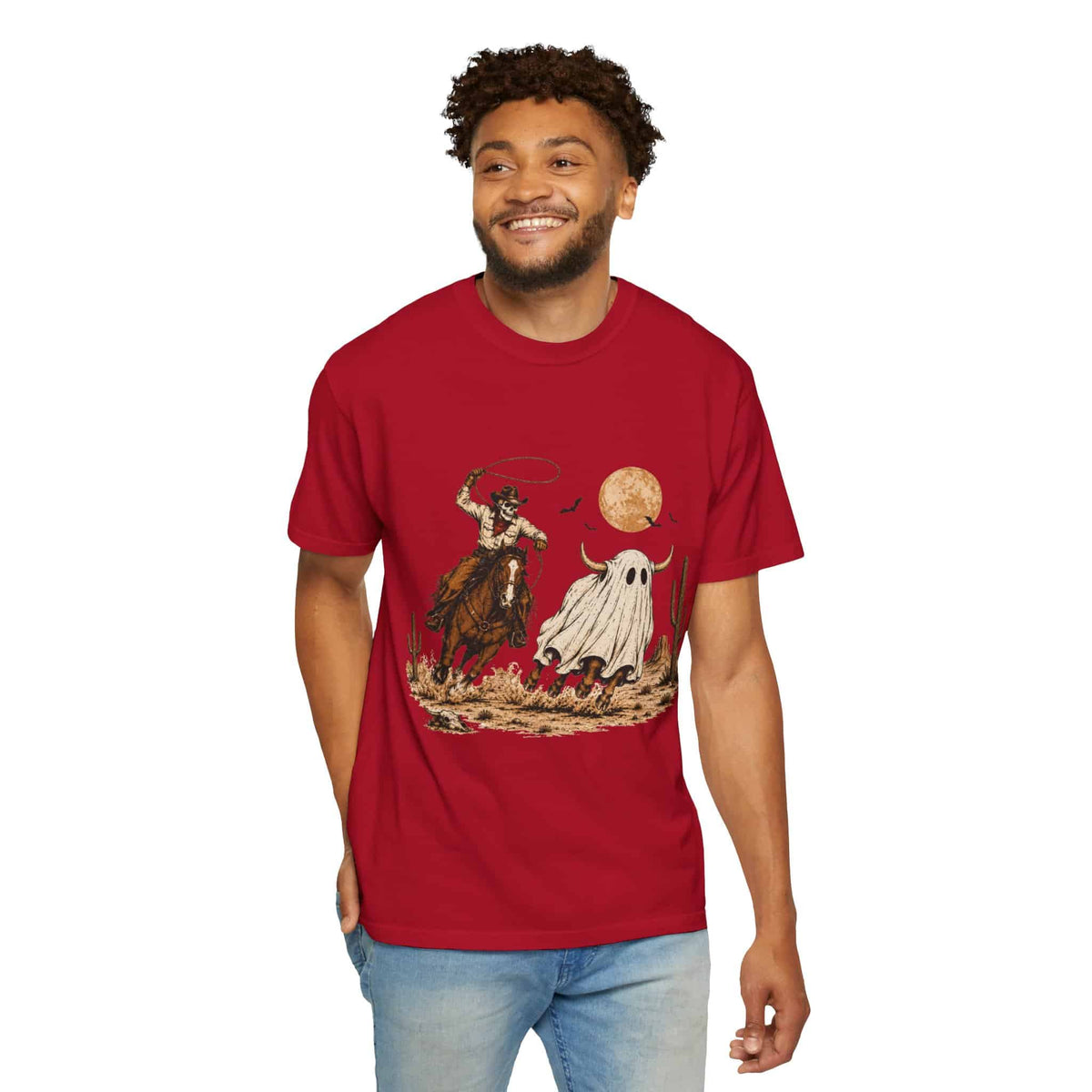 Halloween Basketball Skeleton Unisex Garment-Dyed T-shirt image 92