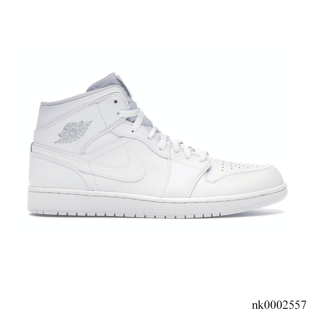 AJ 1 Mid White/Pure Platinum Shoes Sneakers - nk0002557 image 1