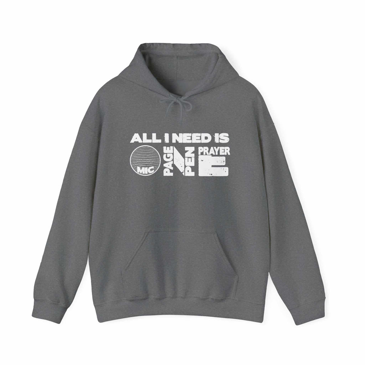 ALL_I_NEED_IS Hooded Sweatshirt - 5XL, Graphite Heather image