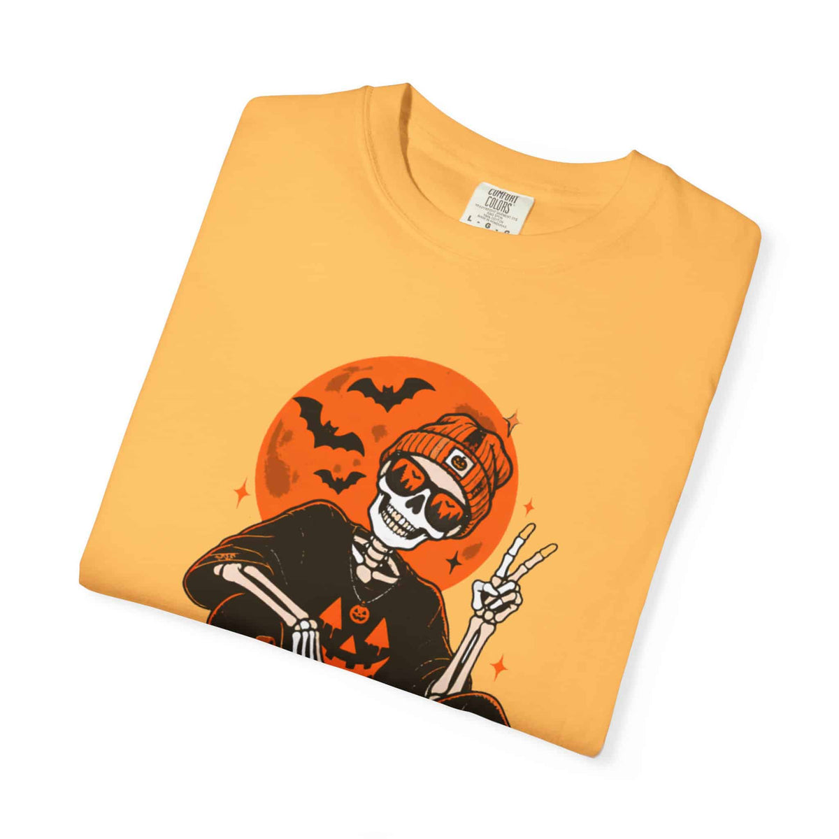 Retro Skater Skeleton Halloween Unisex Garment-Dyed T-shirt image 26