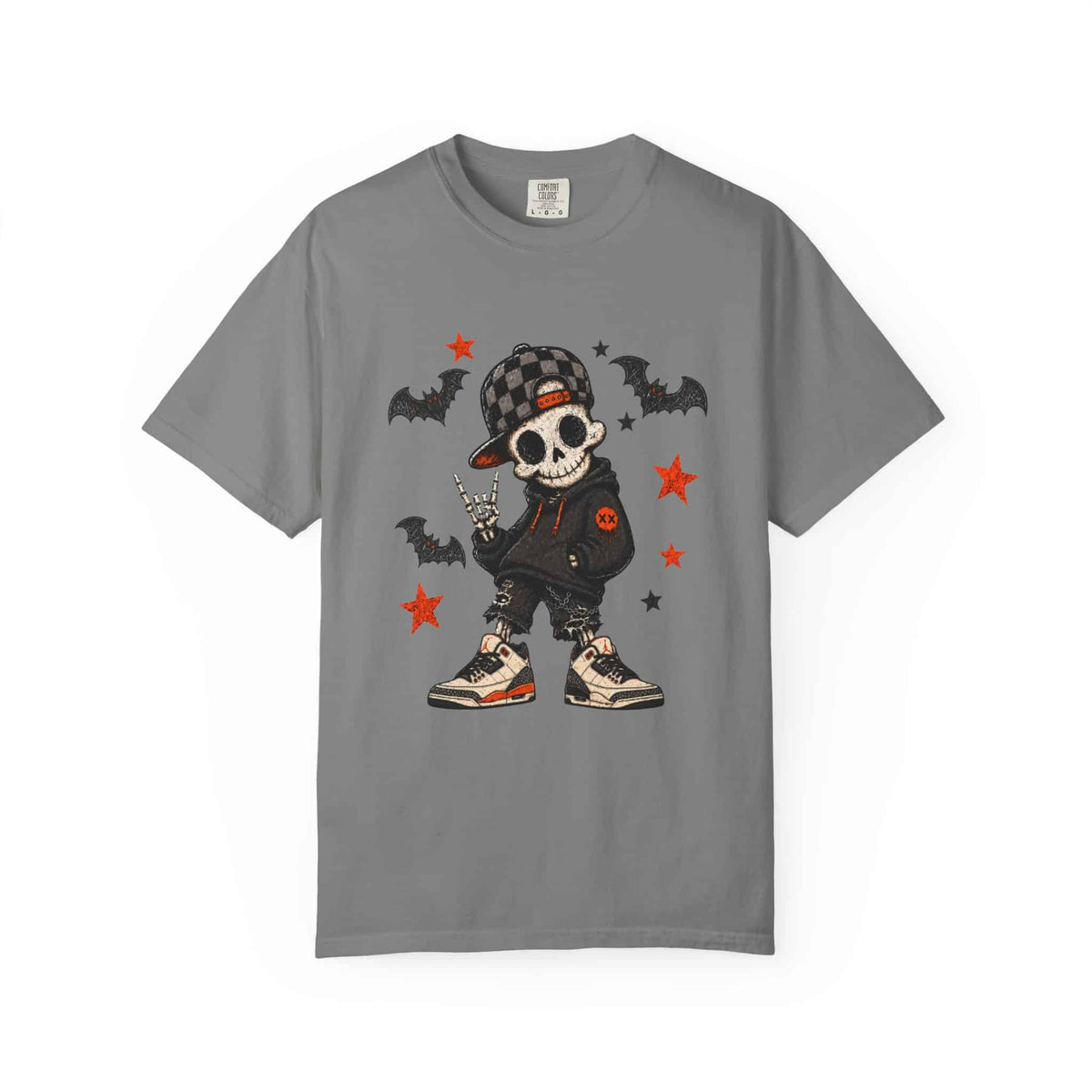 Boy Skeleton Halloween Unisex Garment-Dyed T-shirt image
