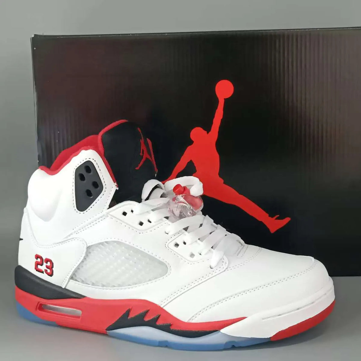AJ 5 Retro OG "Fire Red" (Black Tongue) Shoes Sneakers - nk0005627 image 2