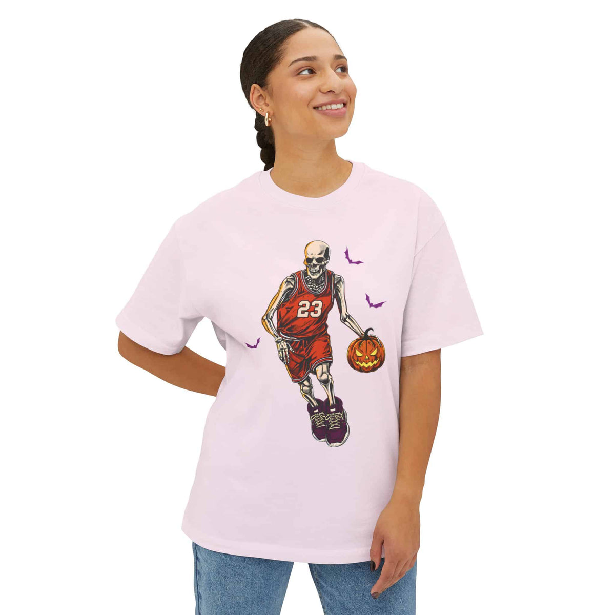 Halloween Basketball Unisex Oversized Boxy Tee image 3