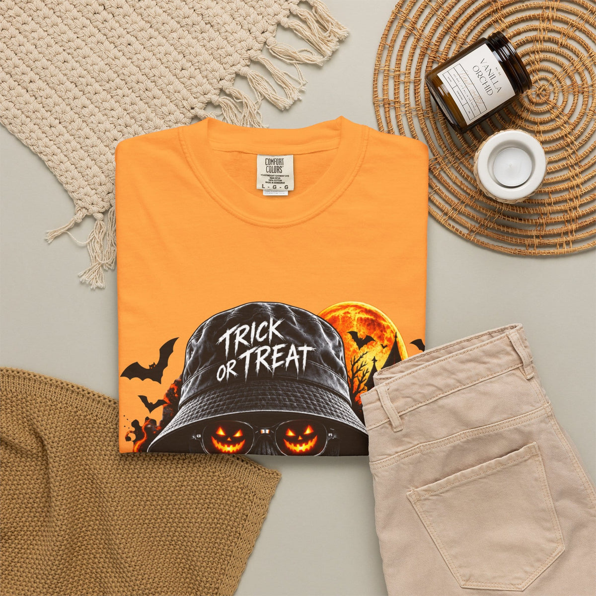 Spooky Streetwear Masked Unisex Garment-Dyed T-shirt image 39