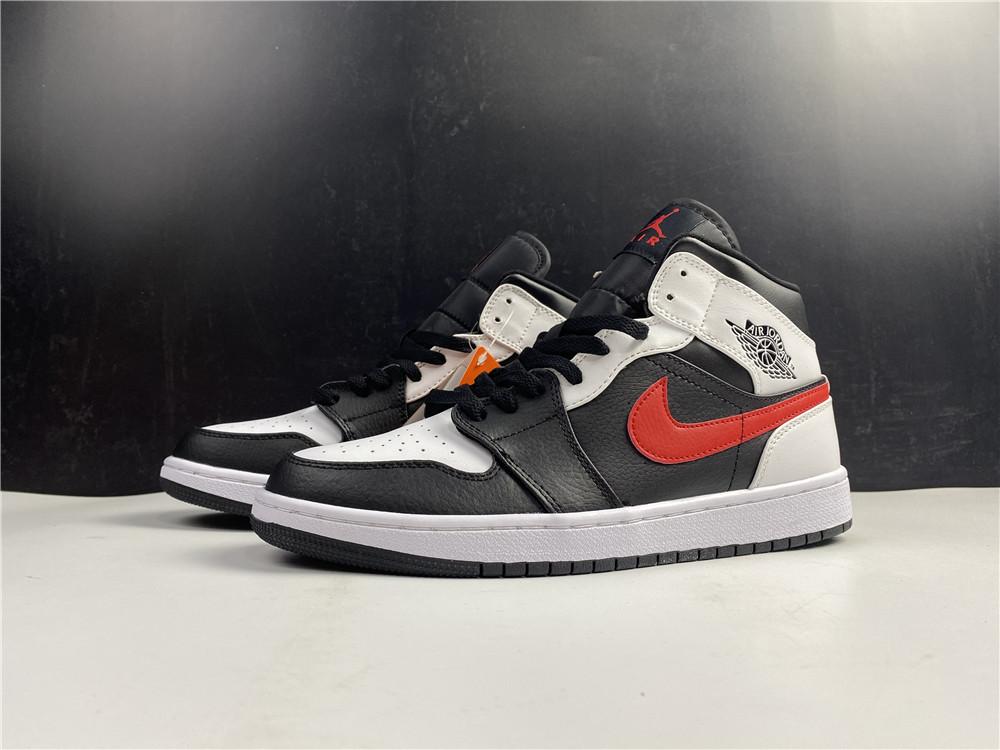 AJ 1 Mid Black Chile Red White Shoes Sneakers - nk0001419 image 5