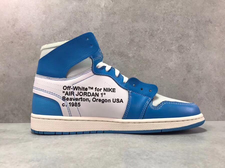 OW x AJ 1 High OG UNC Shoes Sneakers – nk0000009 image 5