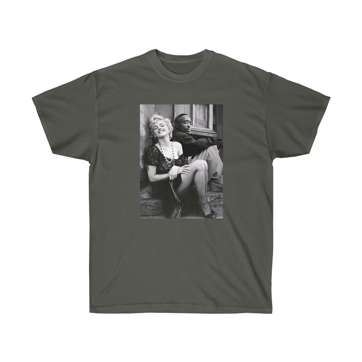 Marilyn Monroe &amp; 2Pac Men T-Shirt - Charcoal, S image