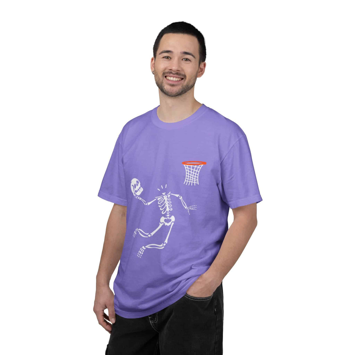Halloween Basketball Skeleton Unisex Garment-Dyed T-shirt image 76