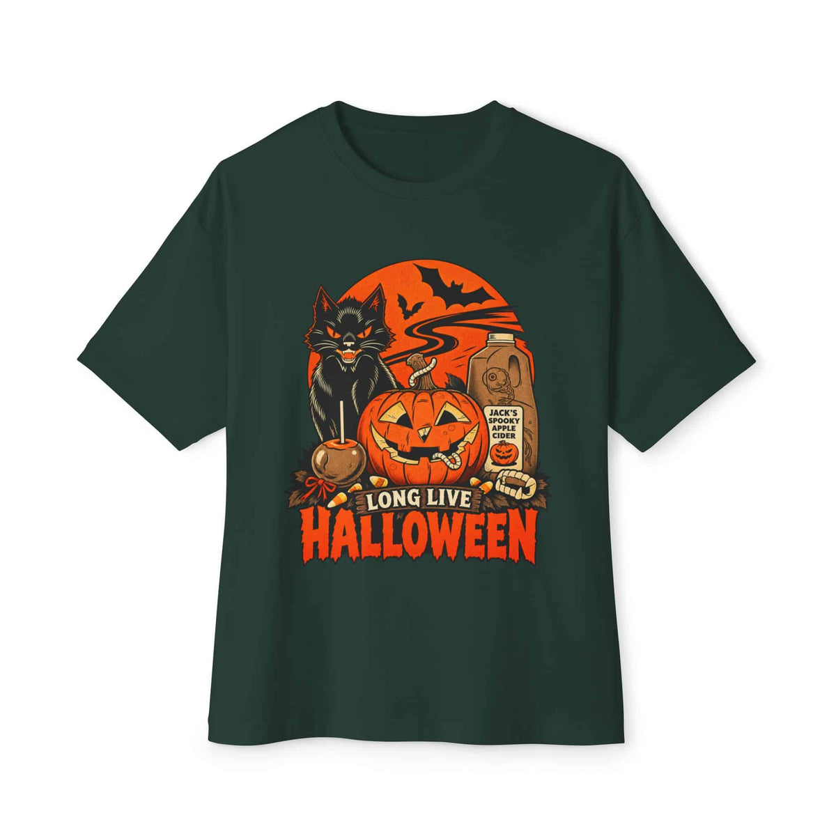 Midnight Cat Unisex Oversized Boxy Tee image 15