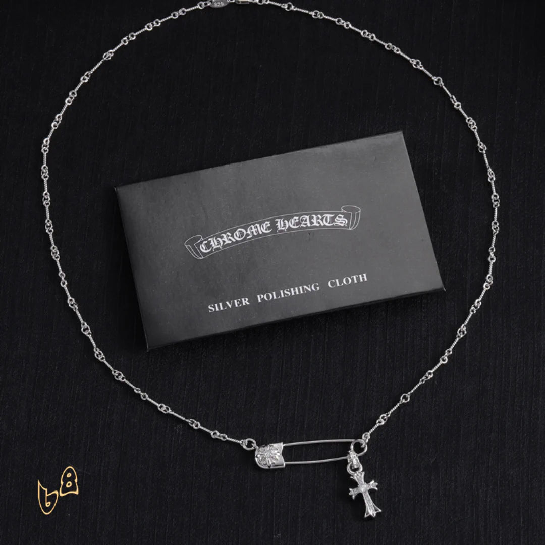 CH Pin & Cross Pendant Necklace - CH0041 image 4