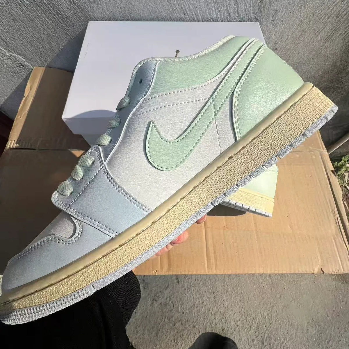 AJ 1 Low Sail/Aura Shoes Sneakers – nk0004842 image 8