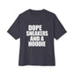 Graphic Print Unisex Oversized Boxy Tee - POD0036 - Dark Grey, L image