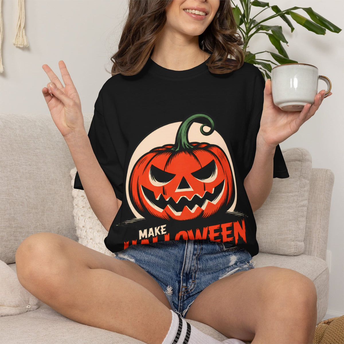 Make Halloween Great Again Unisex Garment-Dyed T-shirt image 5