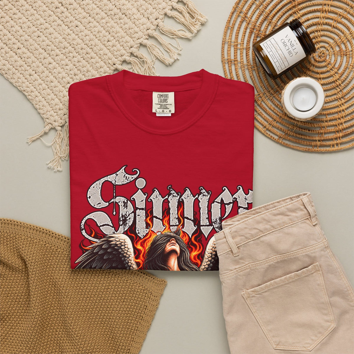 Sinner’s Flame Unisex Garment-Dyed T-shirt image 59