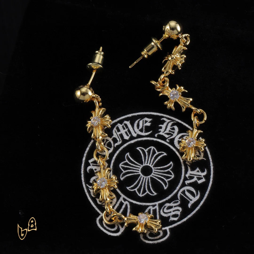 CH Cross Flower Charm Earrings - CH0159 image 4