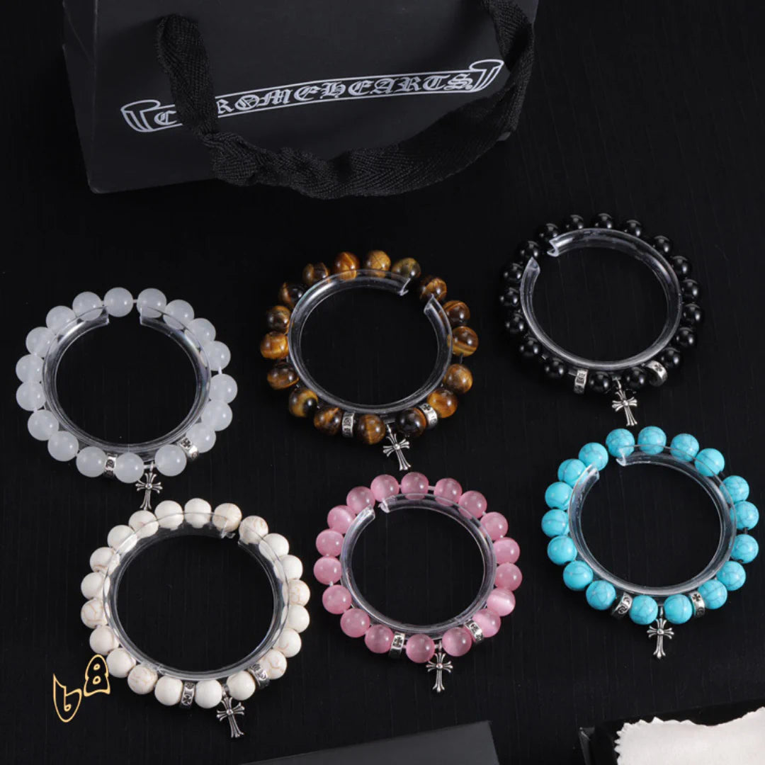 CH Beaded Cross Flower Bracelet - CH0074 image 1