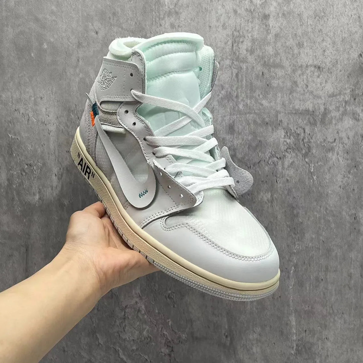 OW x AJ 1 High White Shoes Sneakers – nk0002621 image 6
