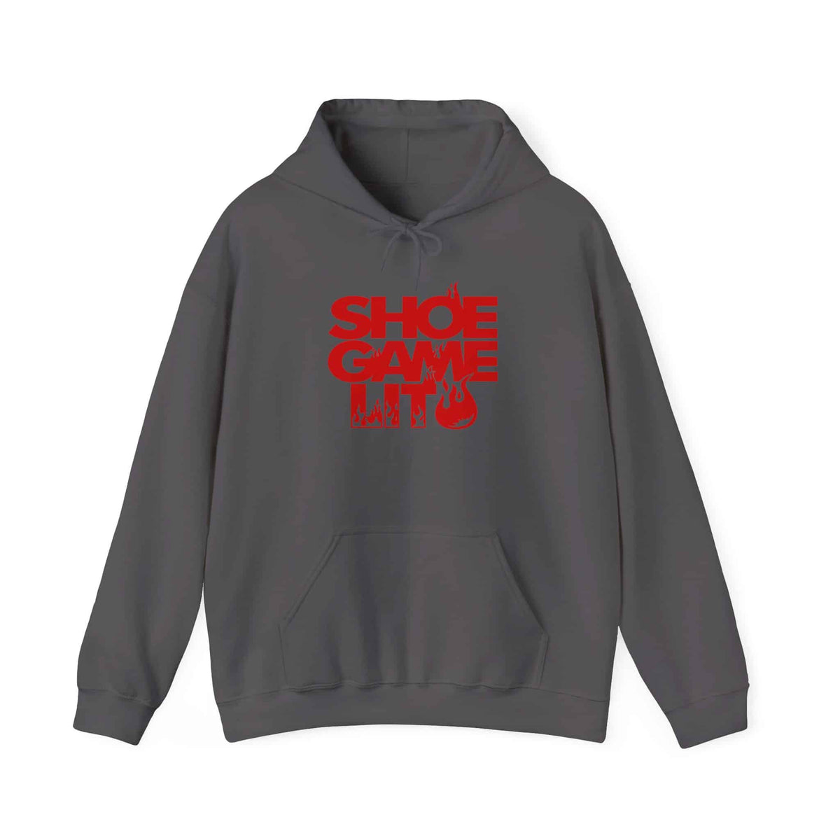 Graphic Print Hooded Sweatshirt - POD0040 - 2XL, Charcoal image