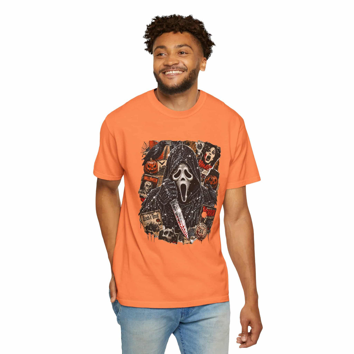 Halloween Horror Unisex Garment-Dyed T-shirt image 18